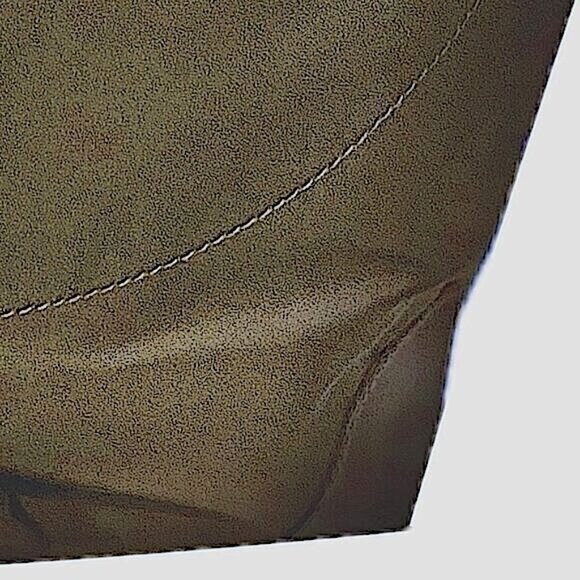 Furla Tote Nylon/Leather Shoulder Bag Chocolate Brown Zipper Pocket Lightweight - Picture 5 of 9